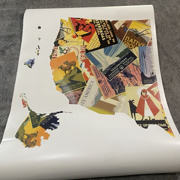 My Life My Wall United States of America 28" x 20" Two Sheets Adhesive Art NEW - Picture 6 of 6